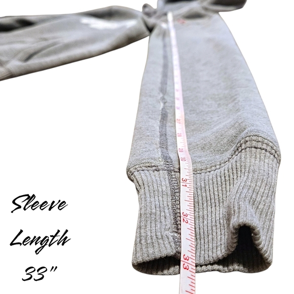 Y2K Hollister Gray Zip Hoodie Wnns M Waffle Knit Hood 2-way Zip Spellout Preppy - Picture 10 of 10
